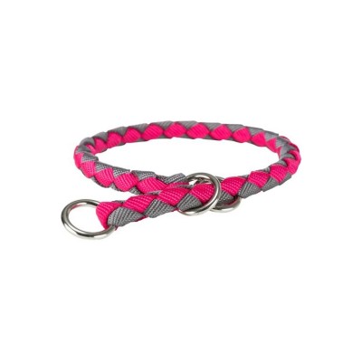 TRIXIE COLLARE SEMISTROZZO CORALLO E GRIGIO S-M