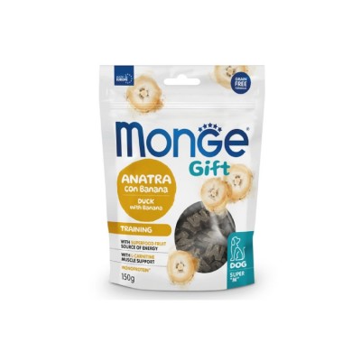MONGE GIFT SUPER M TRAINING ANATRA CON BANANA 150GR