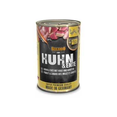 BELCANDO HUHN MIT ENTE MIT HIRSE UND KAROTTEN 400GR BELCANDO HUHN MIT ENTE MIT HIRSE UND KAROTTEN 400GR