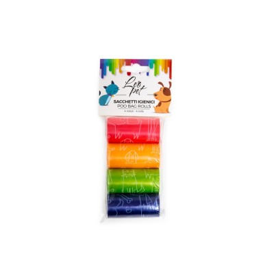 LEOPET SACCHETTI IGIENICI 20 STRAPPI COLORATI 4 ROTOLI
