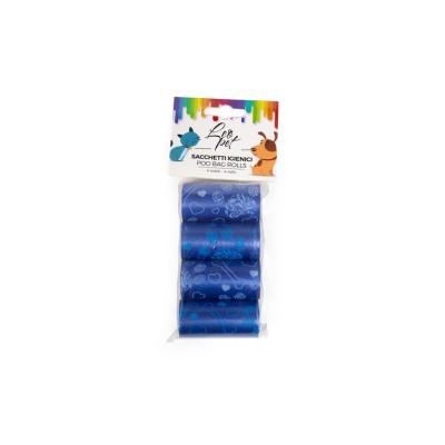 LEOPET SACCHETTI IGIENICI BLU 4 ROTOLI X20