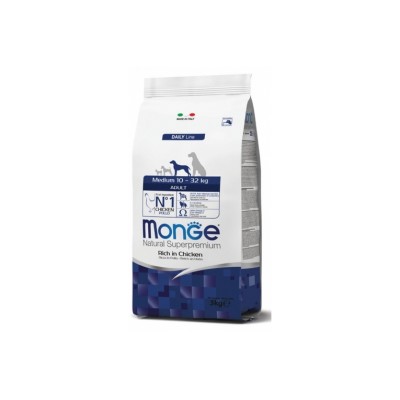 MONGE NATURAL SUPERPRMEIUM MEDIUM ADULT POLLO 3KG MONGE NATURAL SUPERPRMEIUM MEDIUM ADULT POLLO 3KG