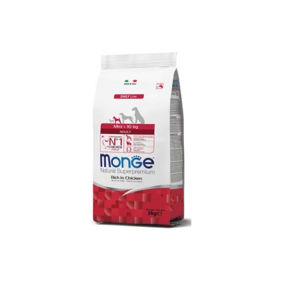 MONGE NATURAL SUPERPREMIUM MINI ADULT POLLO 3KG MONGE NATURAL SUPERPREMIUM MINI ADULT POLLO 3KG