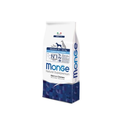 MONGE NATURAL SUPERPREMIUM DOG MEDIUM PUPPY&JUNIOR 12KG
