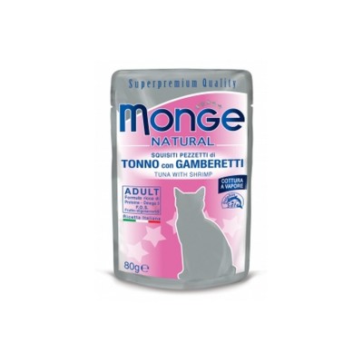 MONGE CAT BUSTA NATURAL TONNO E GAMBERI 80GR