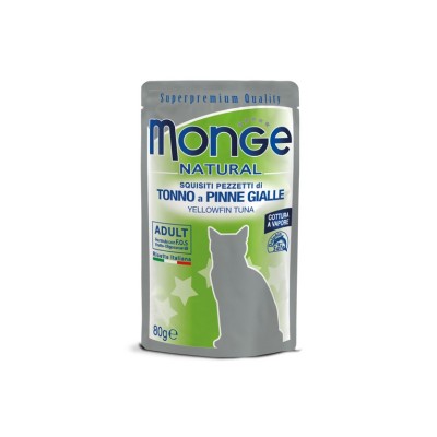 MONGE CAT BUSTA NATURAL TONNO A PINNE GIALLE 80GR