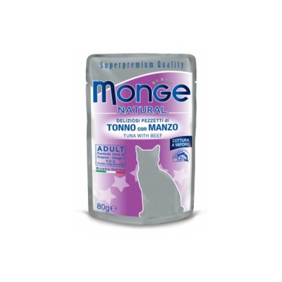 MONGE CAT BUSTA NATURAL TONNO MANZO 80GR