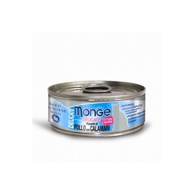 MONGE CAT LATTINA DELICATE POLLO CON CALAMARI 80GR