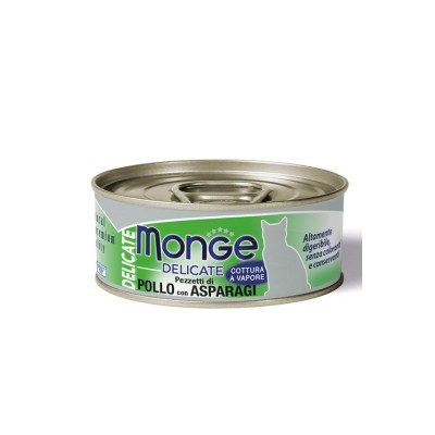 MONGE CAT LATTINA DELICATE POLLO ASPARAGI 80GR