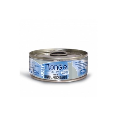 MONGE CAT LATTINA JELLY TONNO CON PESCE BIANCO 80GR