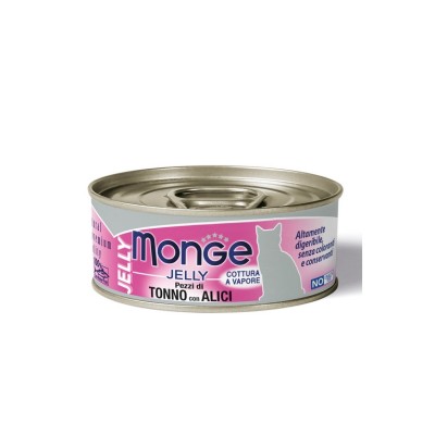MONGE CAT LATTINA JELLY TONNO CON ALICI 80GR