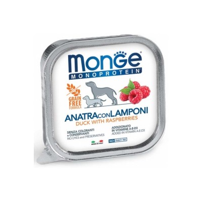 MONGE MONOPROTEICO ANATRA E LAMPONI 150GR
