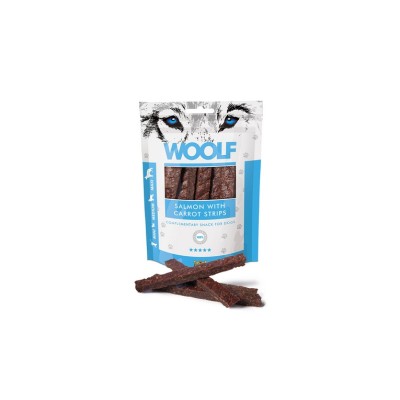 WOOLF STRISCE DI SALMONE E CAROTE 100GR