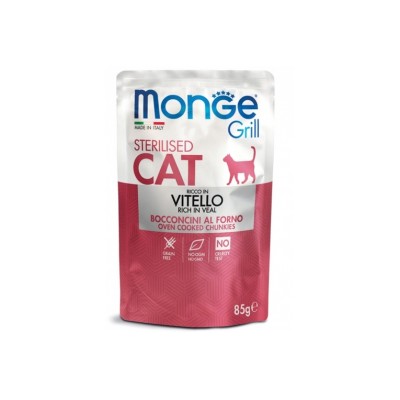MONGE GRILL CAT STERILISED BUSTE VITELLO 85GR