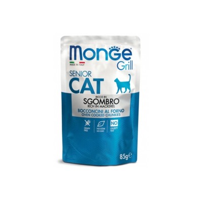 MONGE CAT GRILL ADULT SENIOR SGOMBRO 85GR