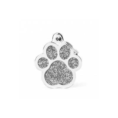 MY FAMILY MEDAGLIETTA IDENTIFICATIVA ZAMPA L GRIGIO GLITTER