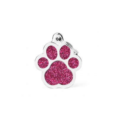MY FAMILY MEDAGLIETTA IDENTIFICATIVA ZAMPA L ROSA GLITTER
