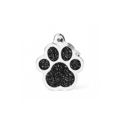 MY FAMILY MEDAGLIETTA IDENTIFICATIVA ZAMPA L NERO GLITTER
