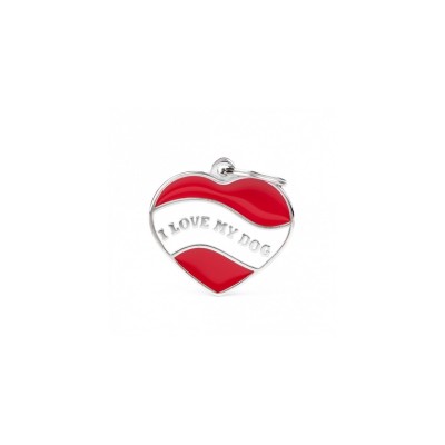 MY FAMILY MEDAGLIETTA IDENTIFICATIVA CUORE I LOVE MY DOG