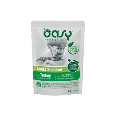 OASY CAT STERILIZED TACCHINO BUSTE 85GR