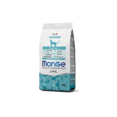 MONGE NATUAL SUPERPREMIUM CAT STERILISED MERLUZZO 1,5KG