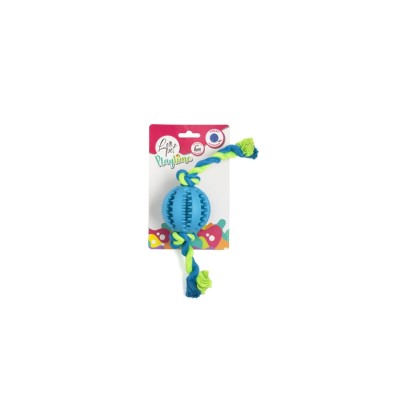 LEOPET PALLA IN GOMMA CON NODO IN CORDA 7CM