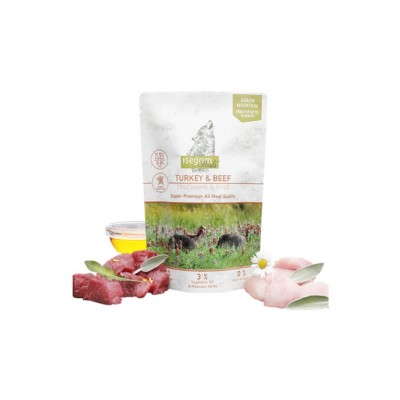 INSEGRIM ROOTS JUNIOR TACCHINO MANZO CON PATATA
DOLCE, OLIO DI SALMONE ED ERBE DI MONTAGNA 410GR