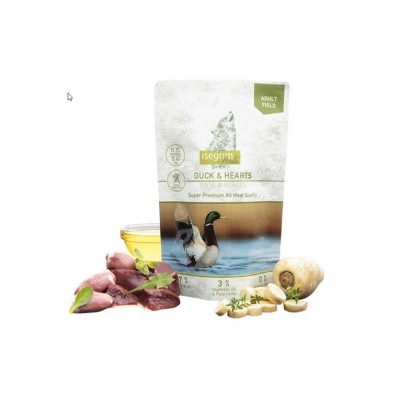 INSEGRIM ADULT ANATRA E CUORE CON MIX DI VEGETALI,
OLIO DI SEMI DI LINO ED ERBE DI CAMPO 410GR