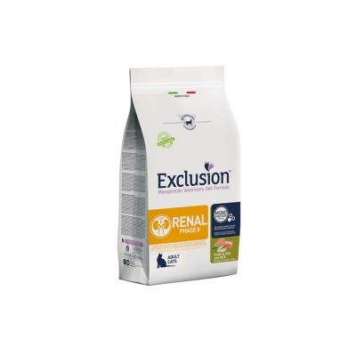 EXCLUSION VET CAT RENAL 2 MAIALE, PISELLI E RISO 1,5KG