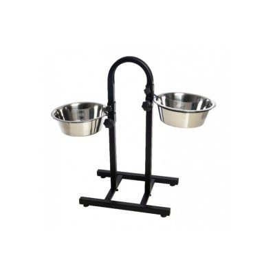 LEOPET SUPPORTO CON 2 CIOTOLE INOX REGOLABILE 2800ML