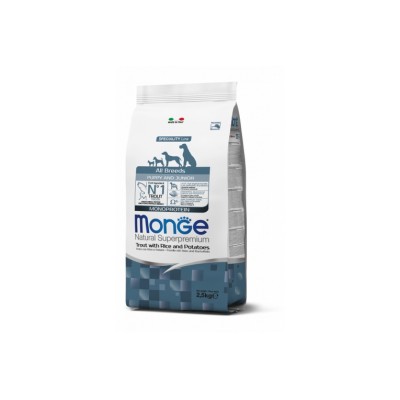 MONGE NATURAL SUPERPREMIUM DOG PUPPY TROTA RISO 12KG