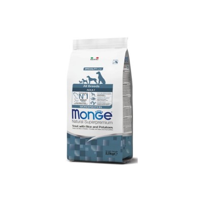 MONGE NATURAL SUPERPREMIUM DOG ADULT TROTA RISO E PATATE 2,5KG