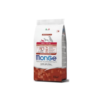 MONGE NATURAL SUPERPREMIUM DOG MINI PUPPY & JUNIOR AGNELLO, RISO E PATATE 2,5KG