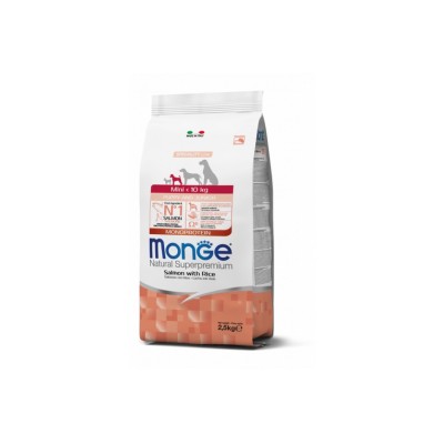 MONGE NATURAL SUPERPREMIUM DOG MINI PUPPY SALMONE E RISO 2,5KG
