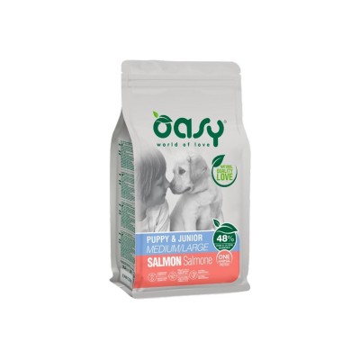 OASY DOG MONOP. PUPPY M/L SALMONE  12KG