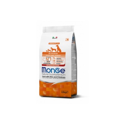 MONGE NATURAL SUPERPREMIUM DOG PUPPY&JUNIOR ANATRA E RISO 12KG