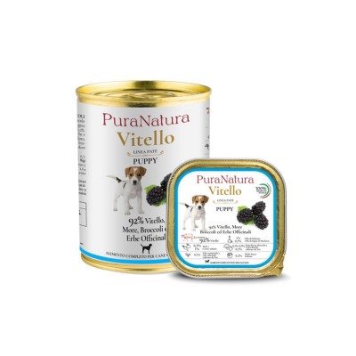 PURA NATURA PUPPY MONOP. VITELLO E MORE 400GR
