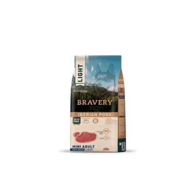 BRAVERY DOG LIGHT MINI GRAIN FREE MAIALE 7KG