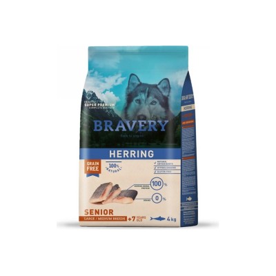 BRAVERY DOG SENIOR M/L GRAIN FREE ARINGA 12KG
