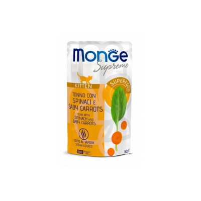 MONGE SUPREME KITTEN TONNO SPINACI E CAROTINE 80GR