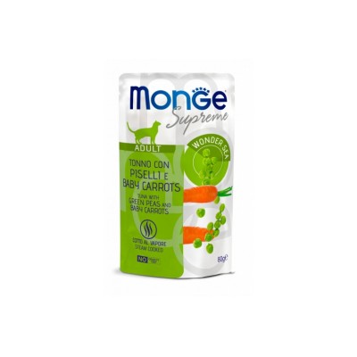 MONGE SUPREME ADULT TONNO PISELLI E CAROTE 80GR MONGE SUPREME ADULT TONNO PISELLI E CAROTE 80GR
