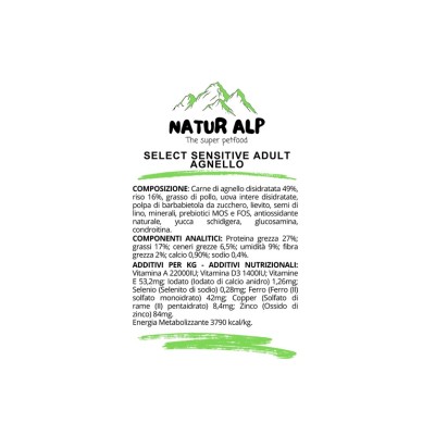 NATUR ALP SELECT SENSITIVE ADULT AGNELLO 12KG