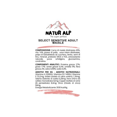 NATUR ALP SELECT SENSITIVE ADULT MAIALE 12KG