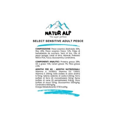 NATUR ALP SELECT SENSITIVE ADULT PESCE 12KG