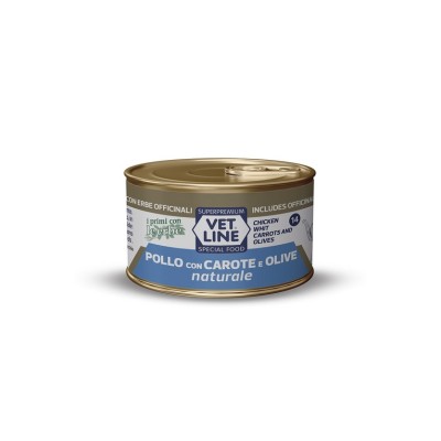 VETLINE CAT NATURALIS 14 POLLO, CAROTE E OLIVE 70GR