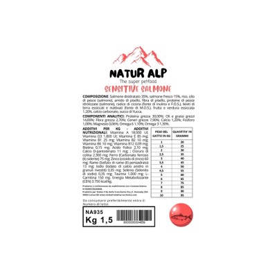 NATUR ALP CAT ADULT SENSITIVE SALMONE 1,5KG