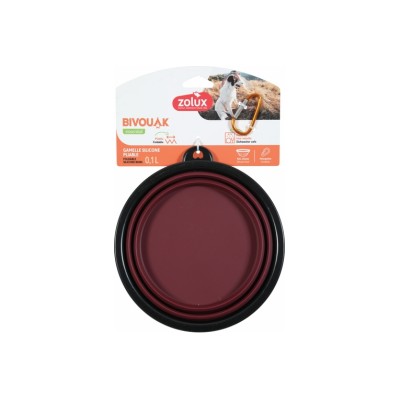 ZOLUX CIOTOLA SILICONE PORTATILE 0,65LT ROSSO