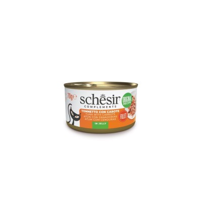 SCHESIR CAT ADULT LATTINA COMPLEMENTS JELLY TONNETTO CON CAROTE 70GR
