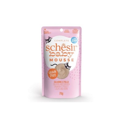 SCHESIR CAT BUSTA KITTEN BABY MOUSSE SALMONE E POLLO 70GR SCHESIR CAT BUSTA KITTEN BABY MOUSSE SALMONE E POLLO 70GR