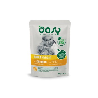 OASY CAT HAIRBALL POLLO BUSTE 85GR